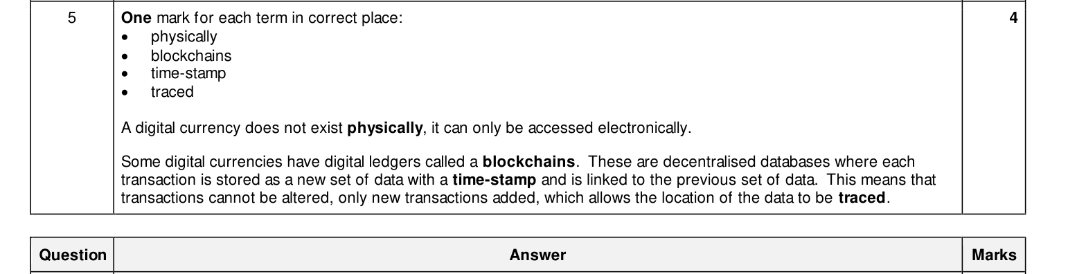 Mark scheme