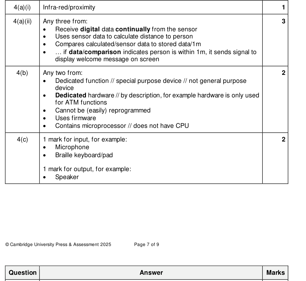 Mark scheme