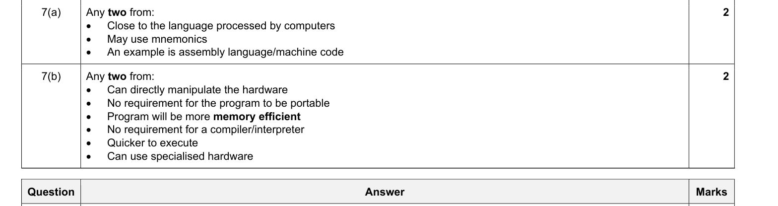 Mark scheme