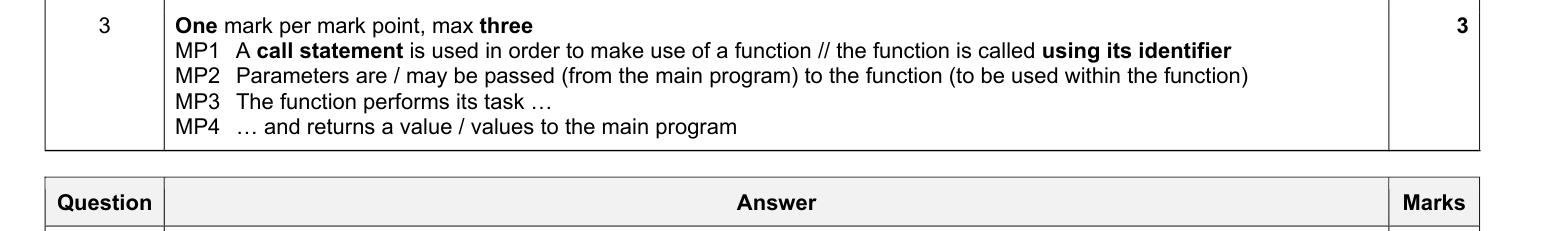 Mark scheme