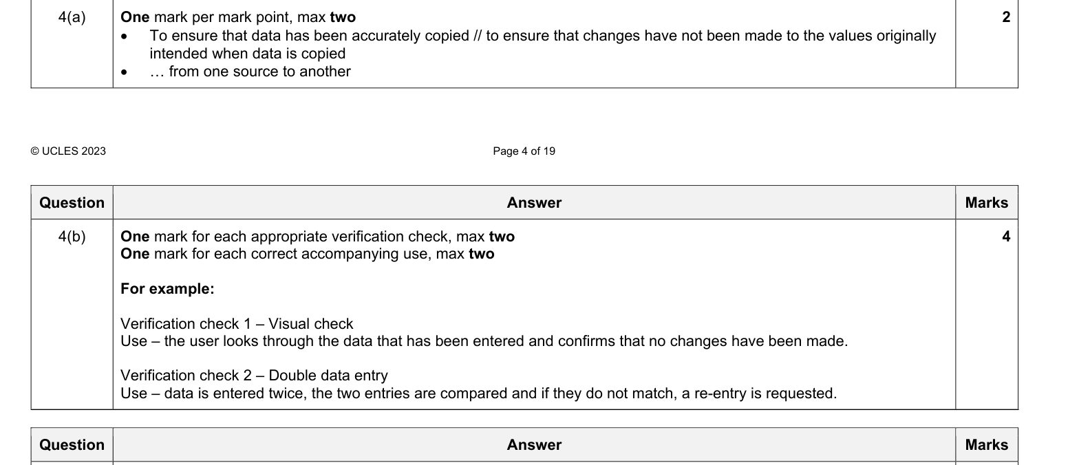 Mark scheme