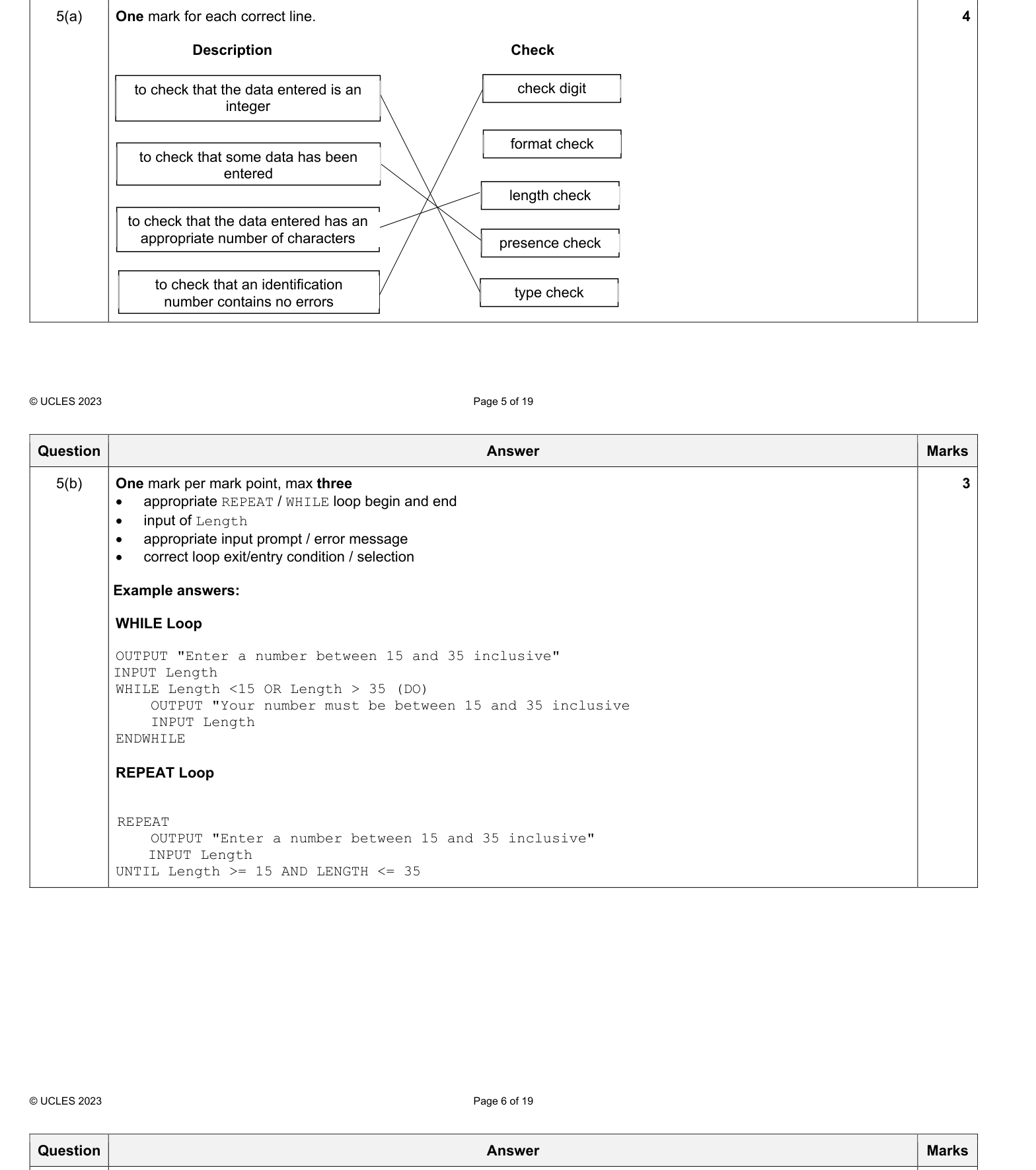Mark scheme