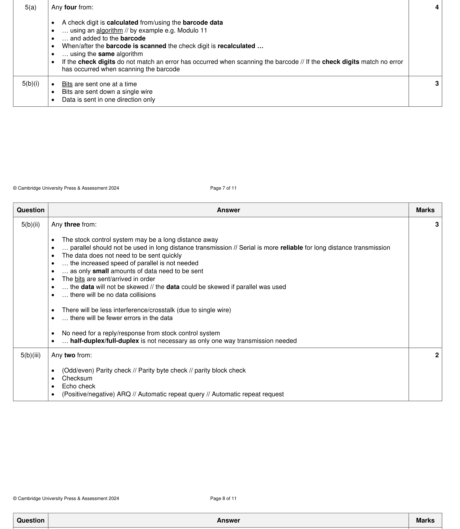 Mark scheme