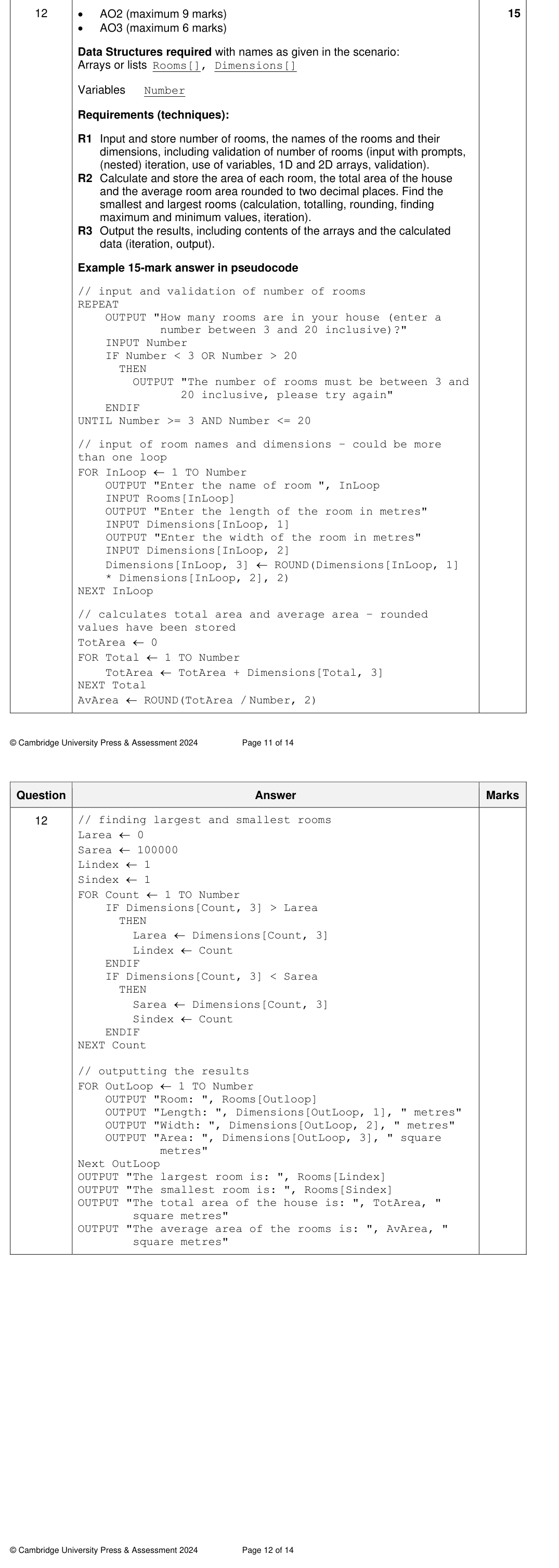 Mark scheme