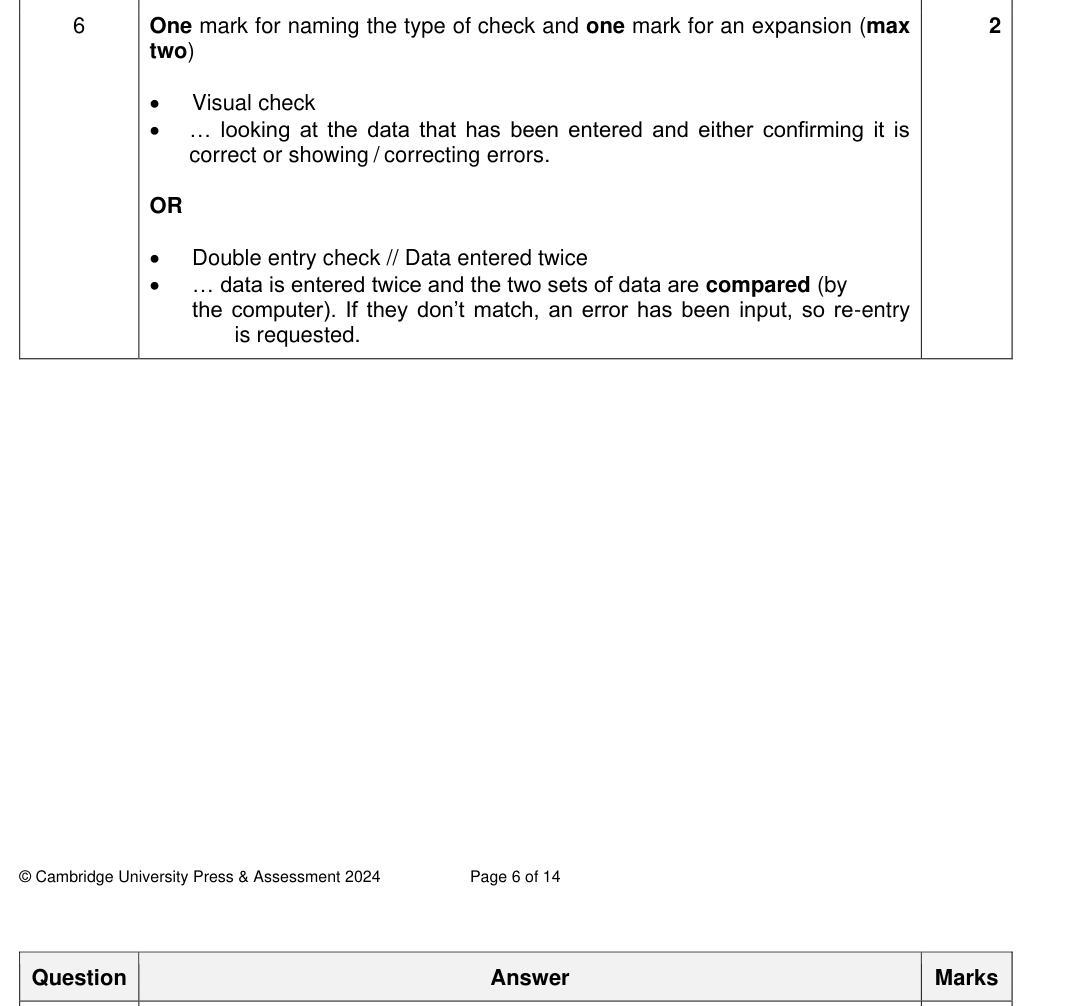 Mark scheme