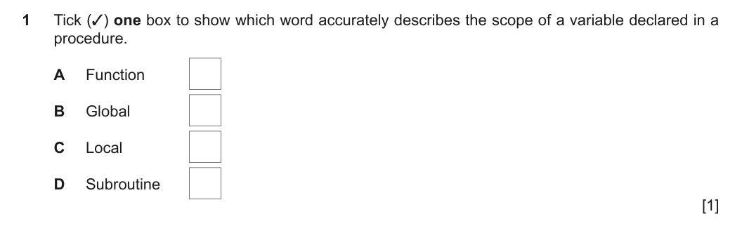Question 1