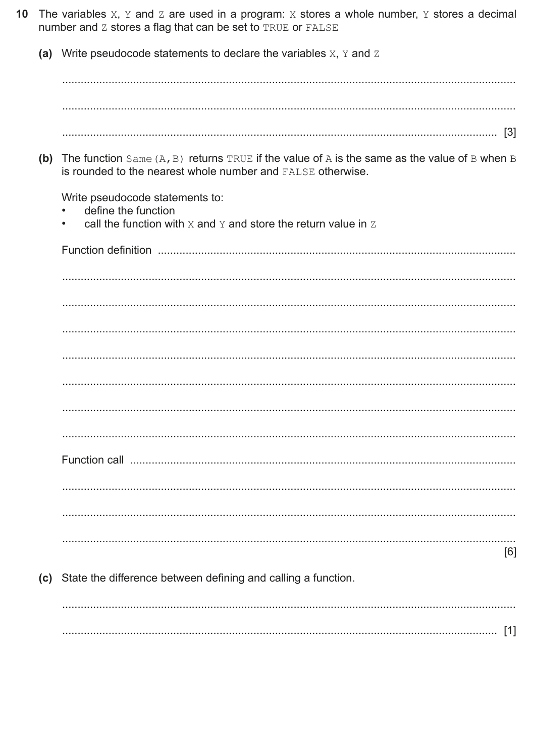 Question 10