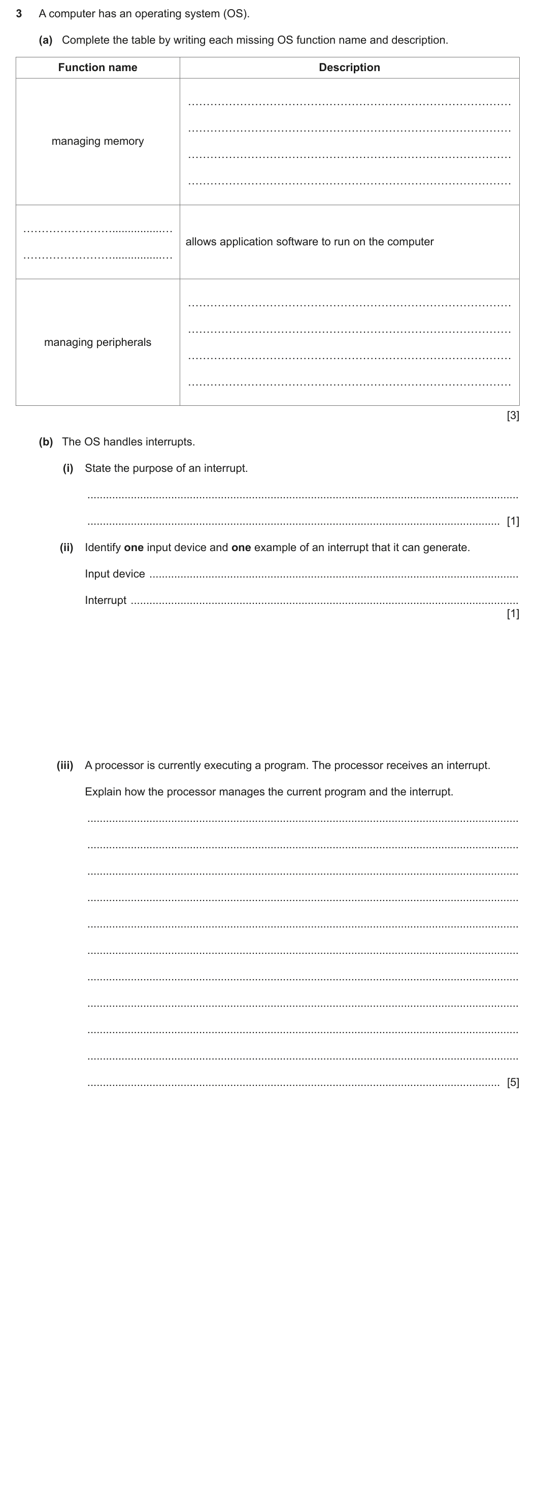 Question 3