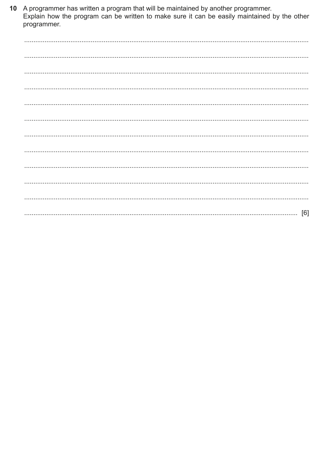 Question 10