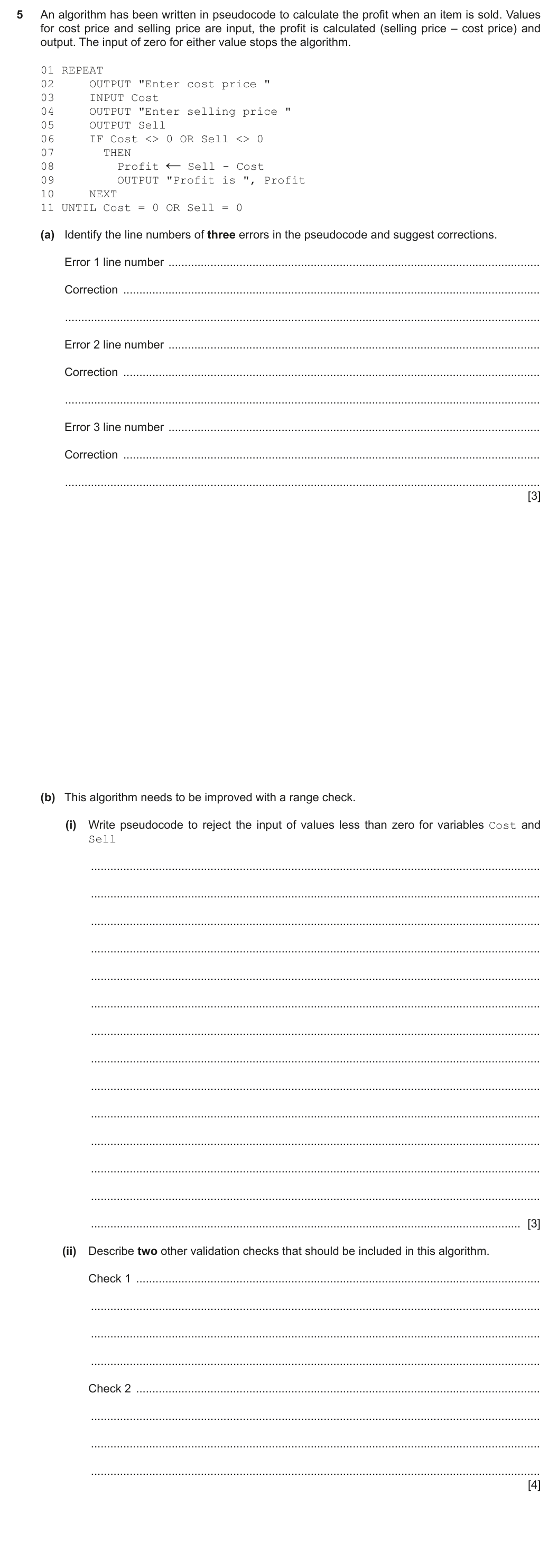 Question 5
