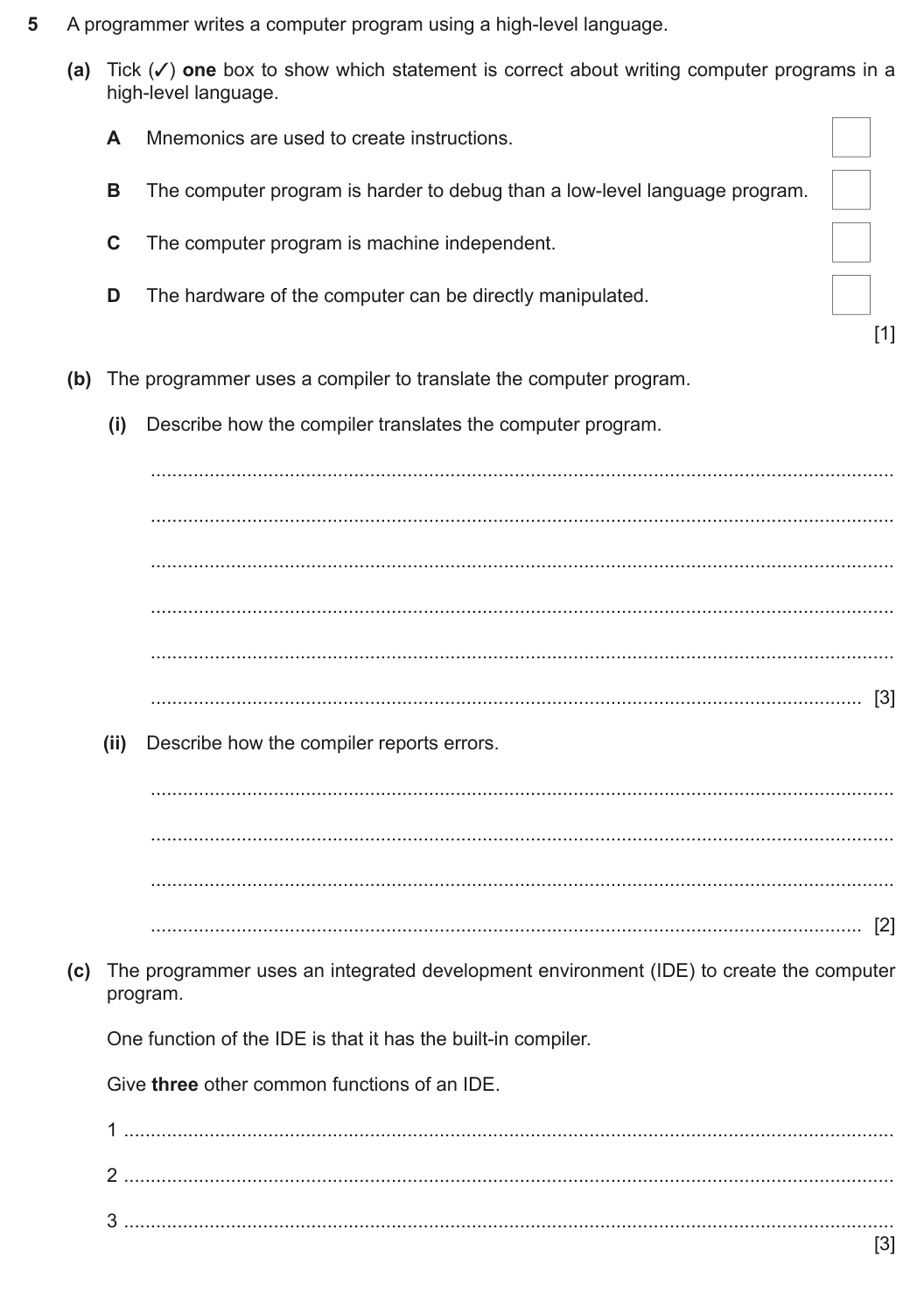 Question 5