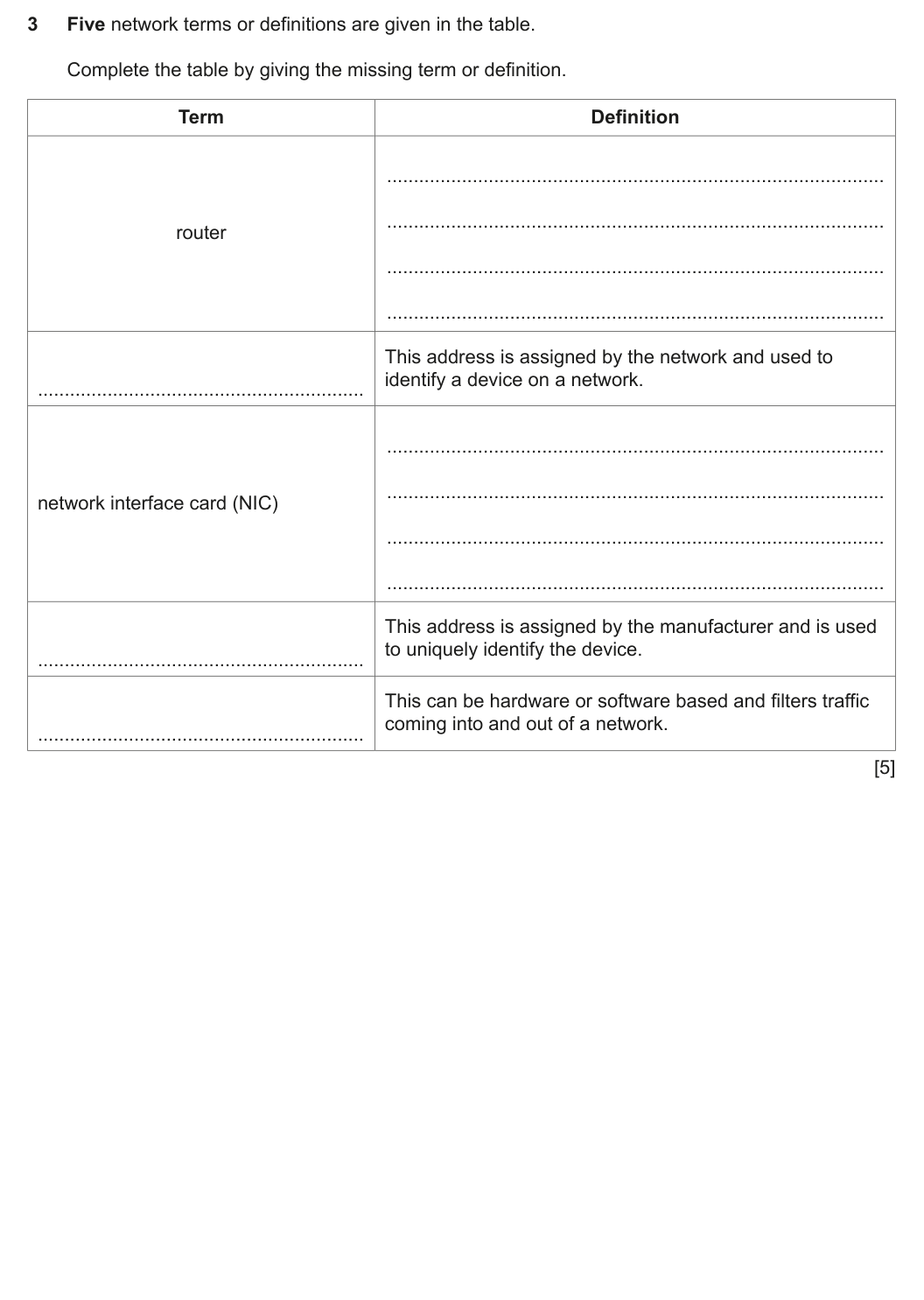 Question 3