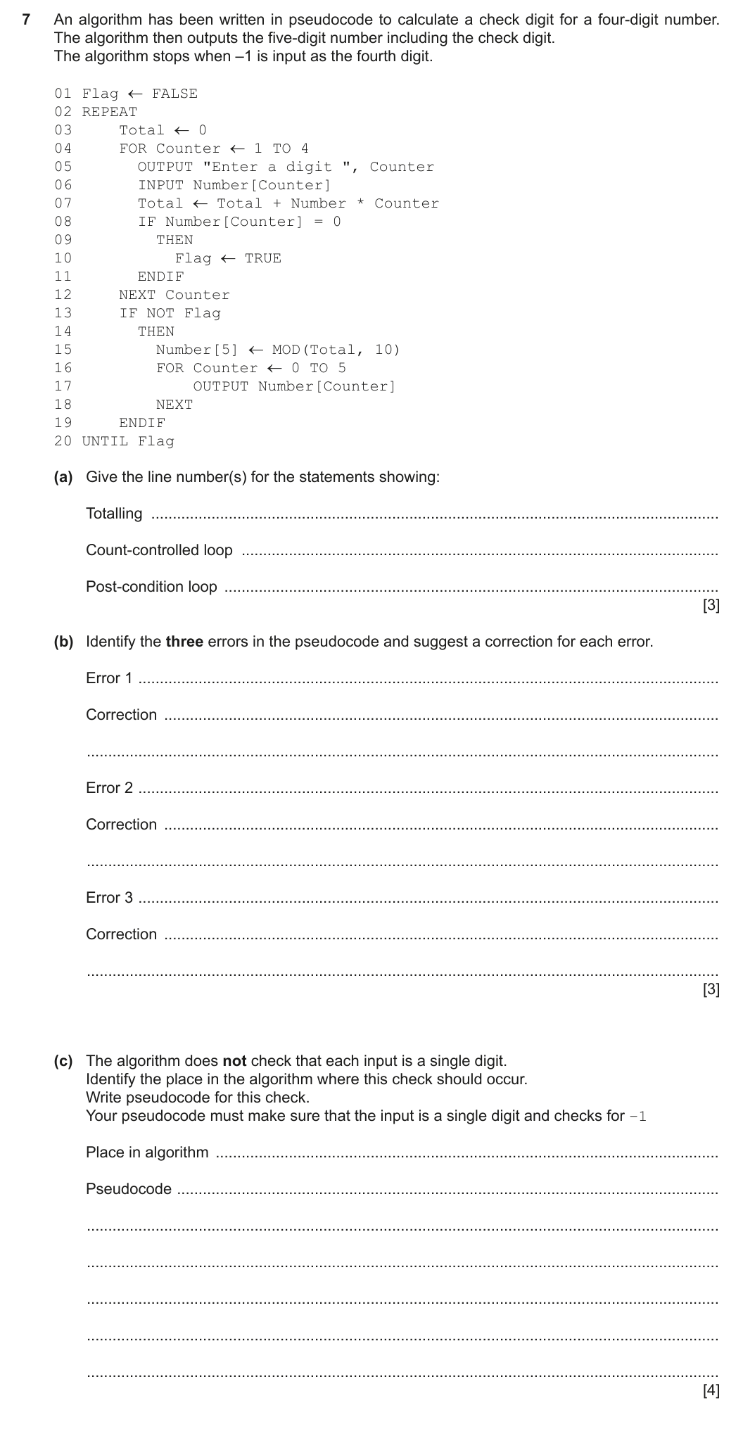 Question 7