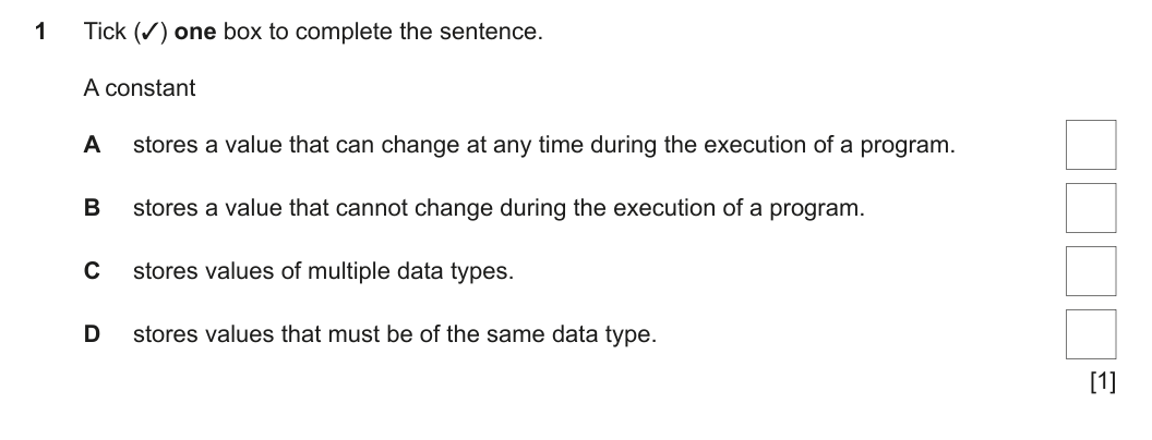 Question 1