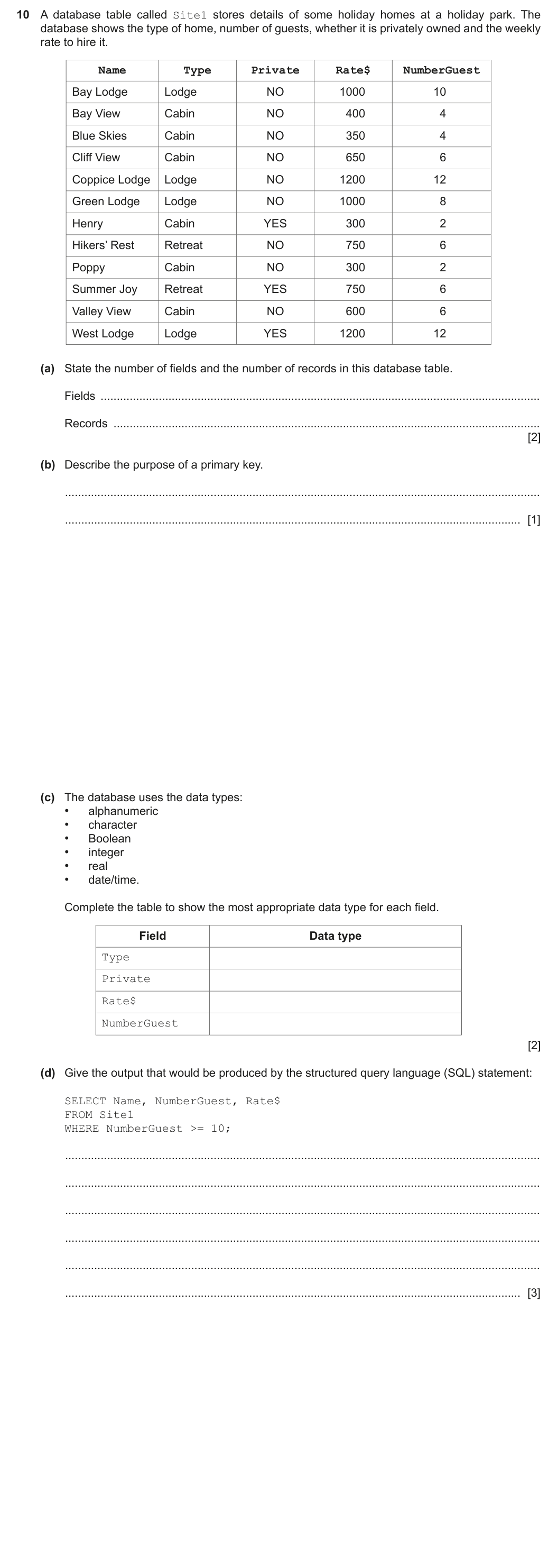 Question 10