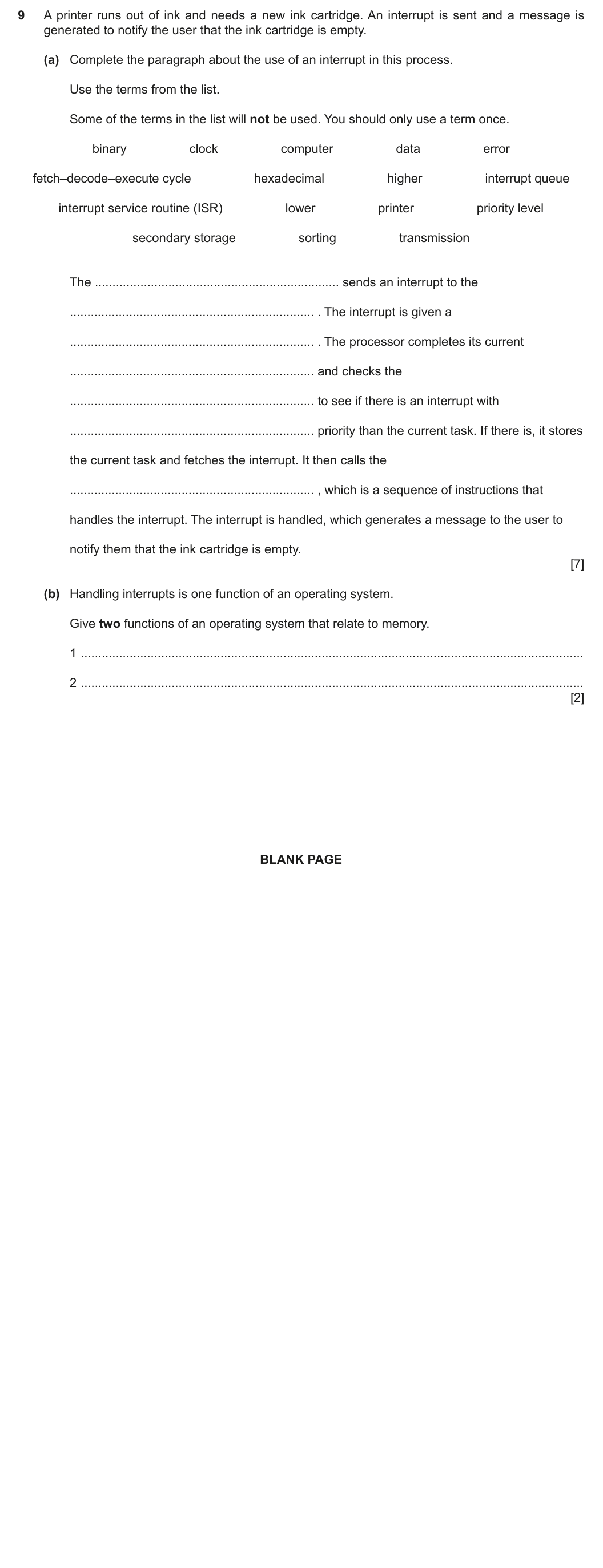 Question 9