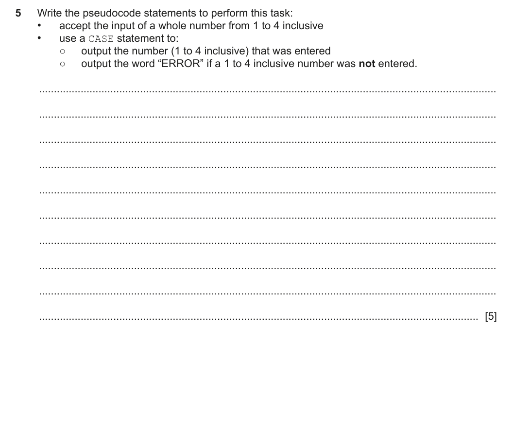 Question 5