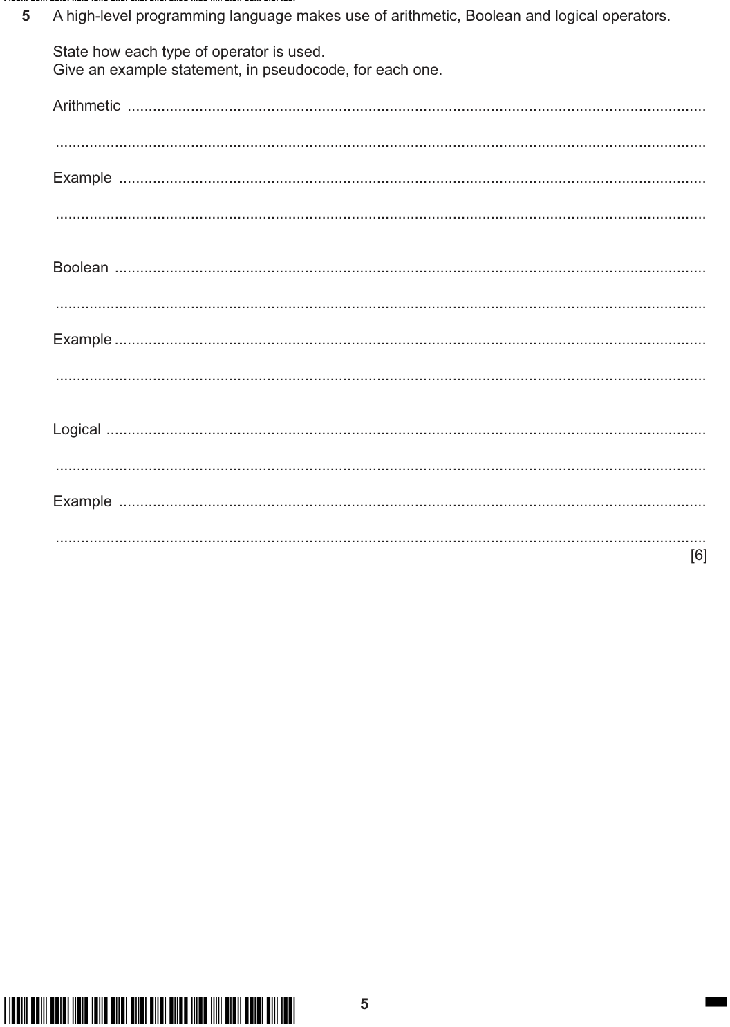 Question 5