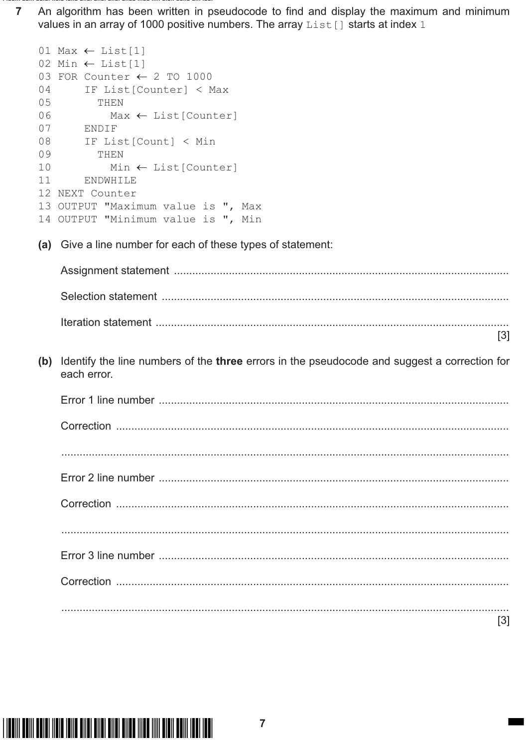 Question 7