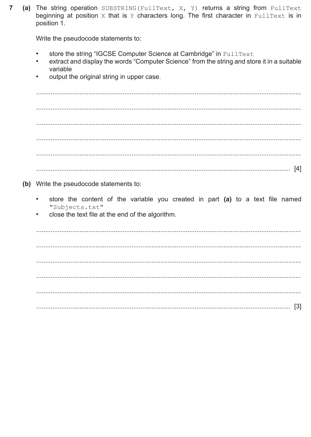 Question 7