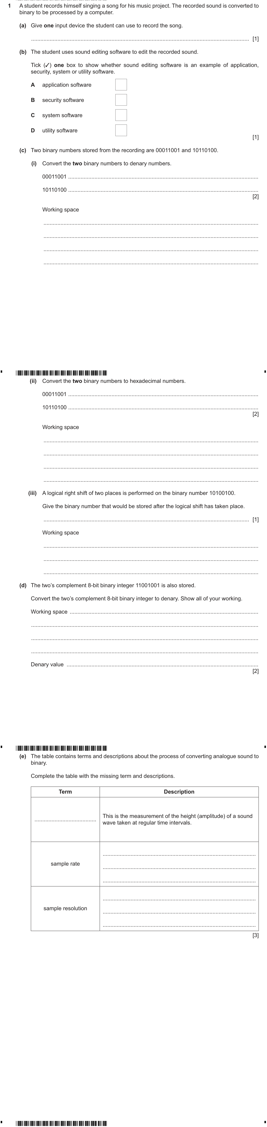 Question 1
