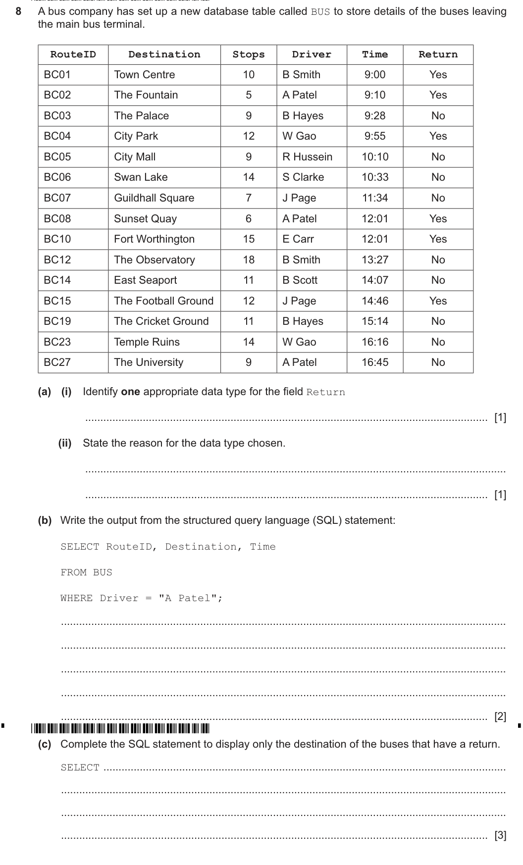 Question 8