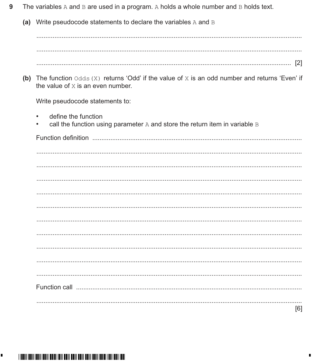 Question 9