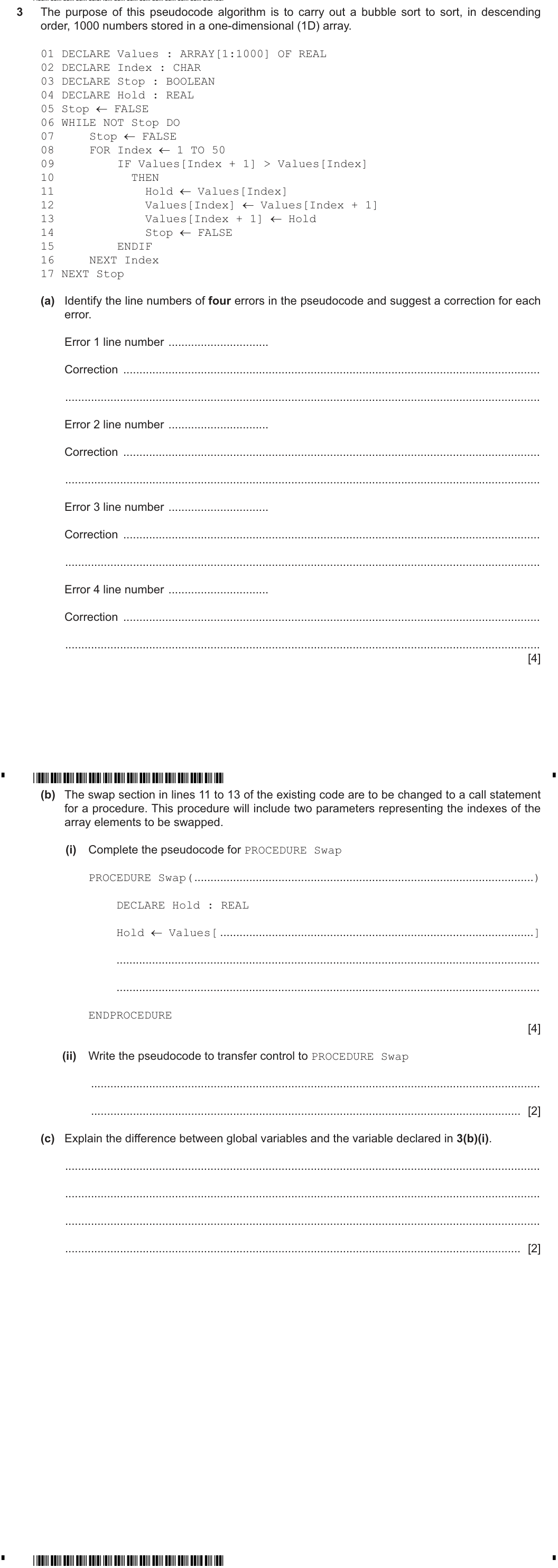 Question 3