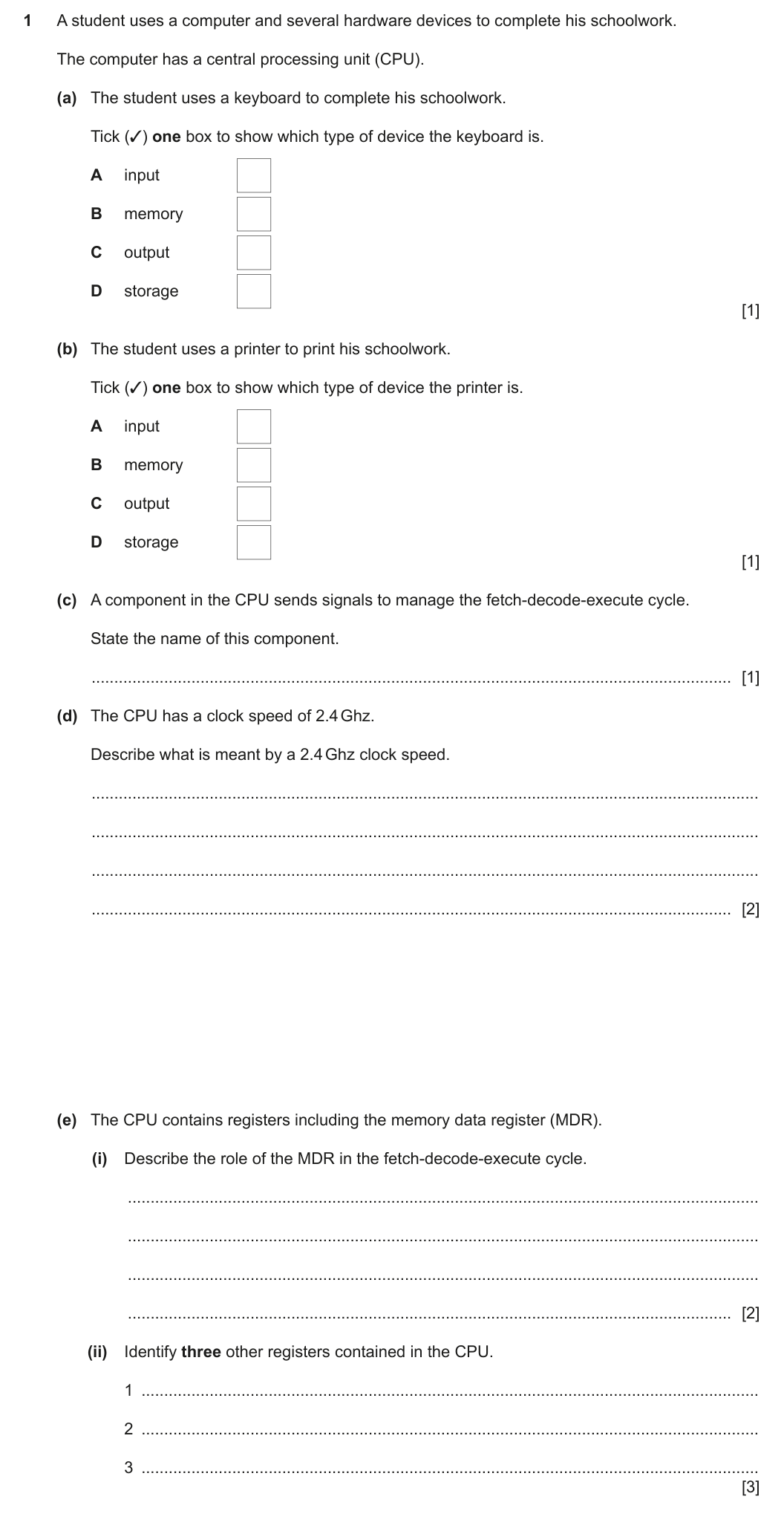 Question 1