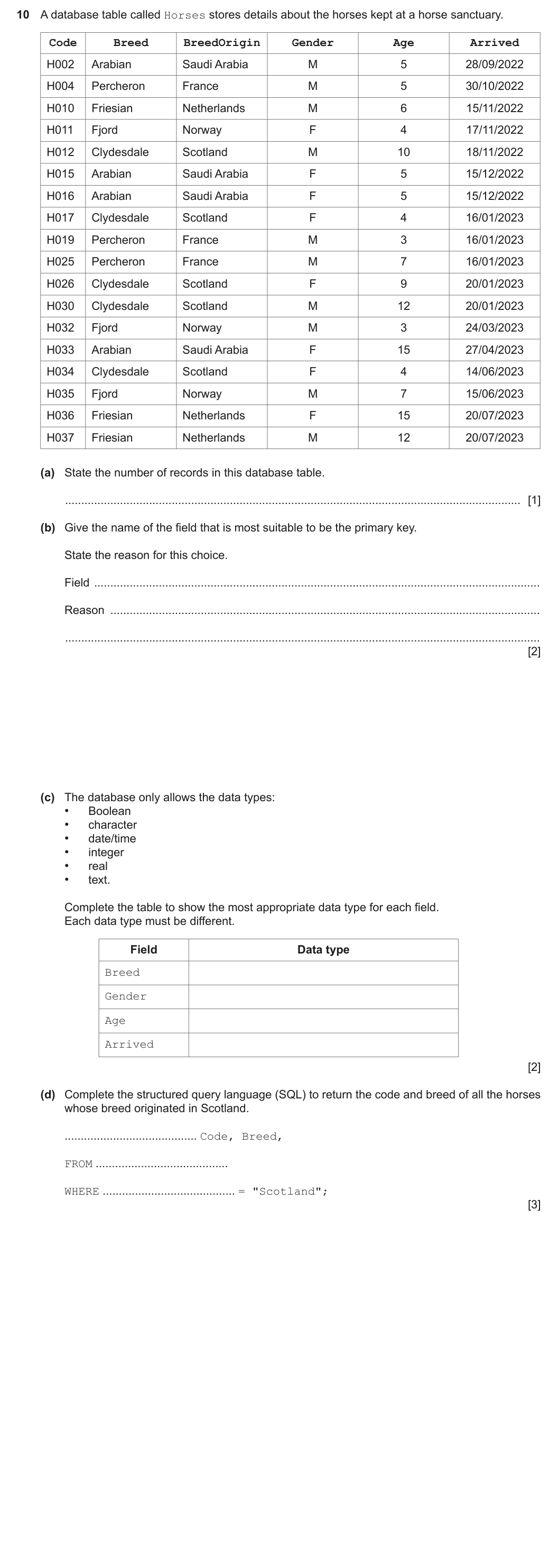 Question 10
