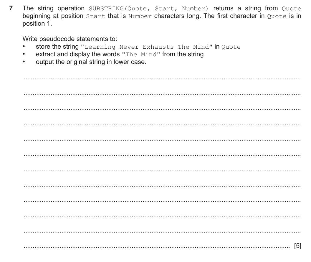 Question 7