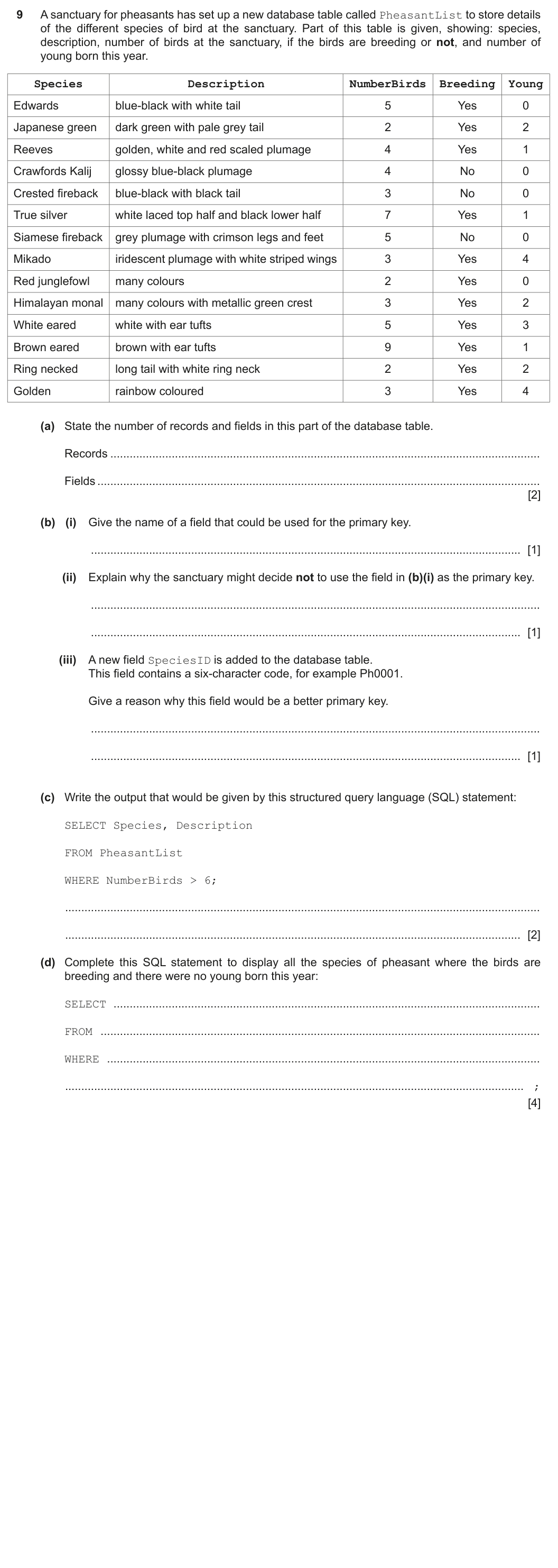 Question 9