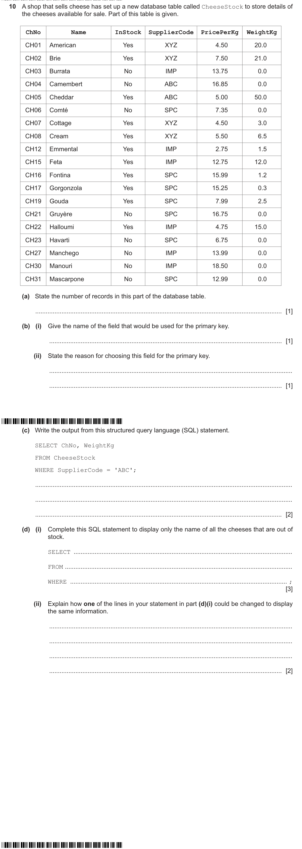 Question 10