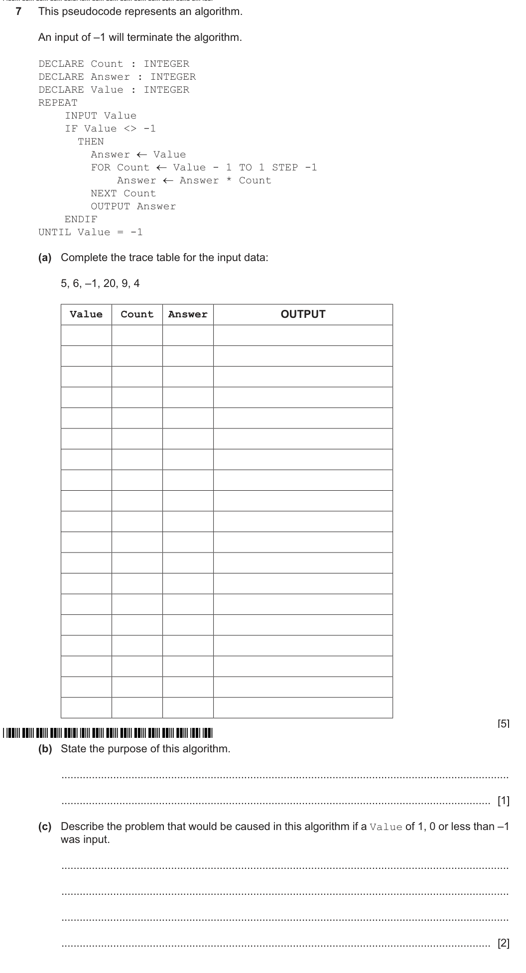 Question 7