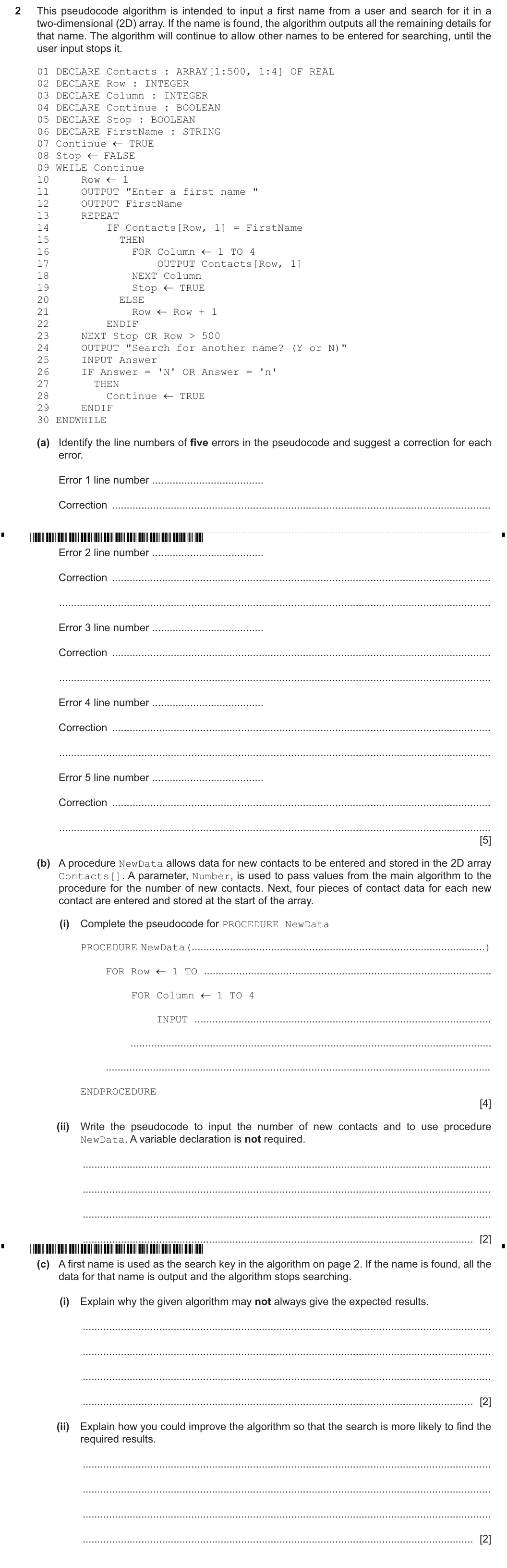 Question 2