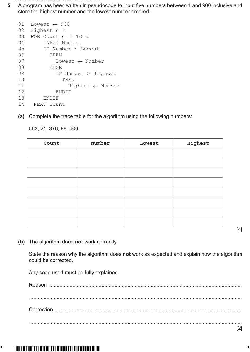 Question 5