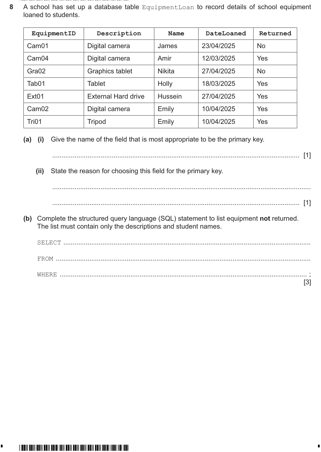 Question 8